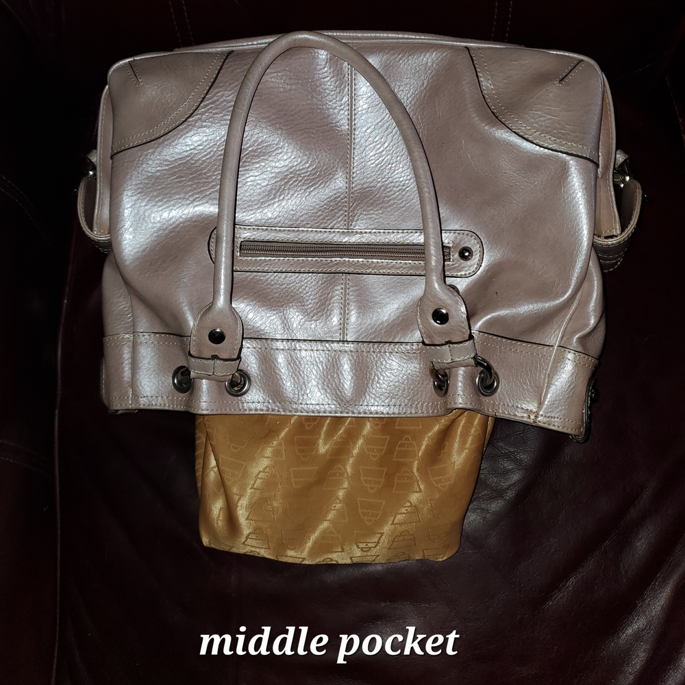 Women’s Metallic Light Pink Tote Bag - Elegant Everyday Handbag - Picture 16 of 16